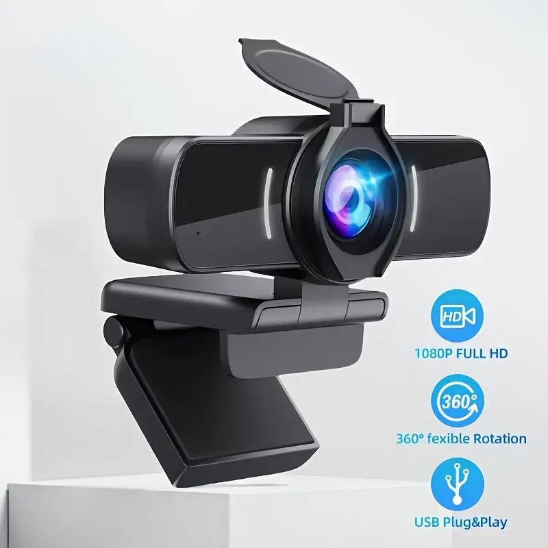 Webcam HD 1080P con Micrófono Integrado — Videollamadas Claras