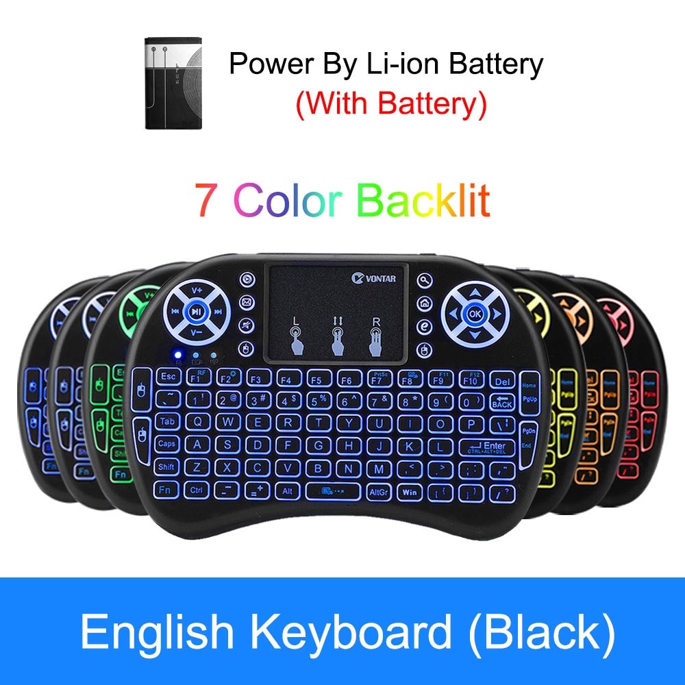 Teclado Inalámbrico Mini i8+ 2.4GHz — Touchpad y Retroiluminación