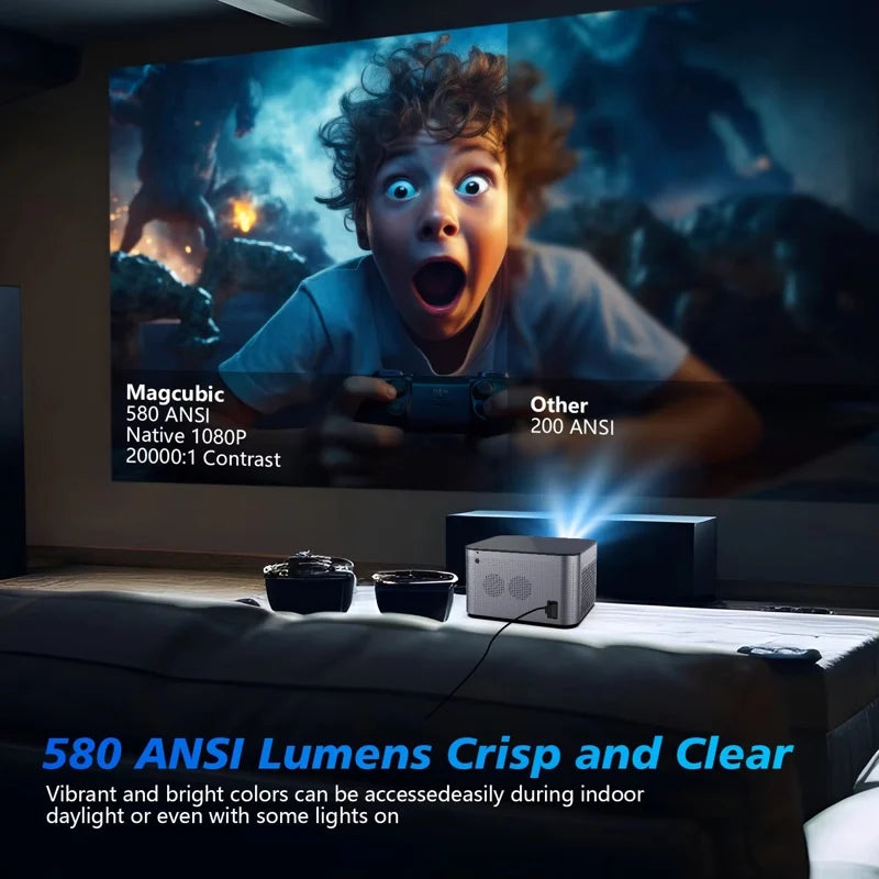 Proyector Inteligente 4K Android 11 — WiFi 6, 1080P, LED
