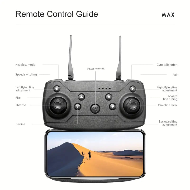 Drone Cuadricóptero E88 con Cámara HD Dual — Vuelo Estable y Fácil
